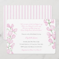 Bonito Color De Agua Rosa Floral Baby Shower Para