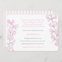 Bonito Color De Agua Rosa Floral Baby Shower Para 