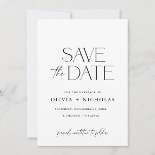 Invitación Bonito Couple Font Duo Guardar fecha