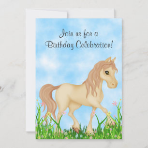 Invitación Bonito Cream Horse and Flowday