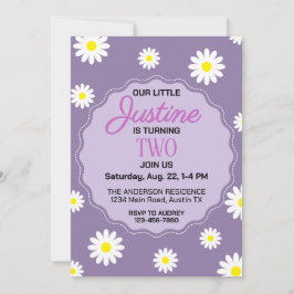 Invitación Bonito Daisy Print Birthday Party