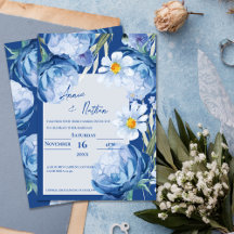 Bonito de moda Flores Azules Boda floral de moda