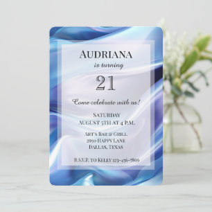 Invitación Bonito Dreamy Blue Purple Birthday