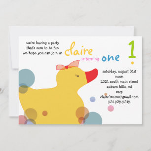 Invitación Bonito Ducky - Fiesta de cumpleaños de playa