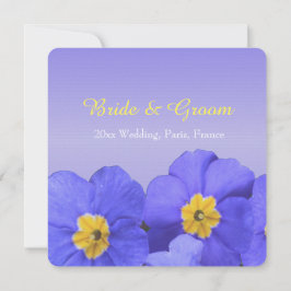Invitación bonito, elegante boda de flores azules y amarillas