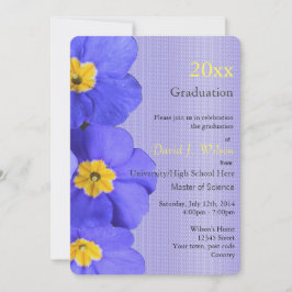 Invitación Bonito, elegante graduación de flores de jardín az