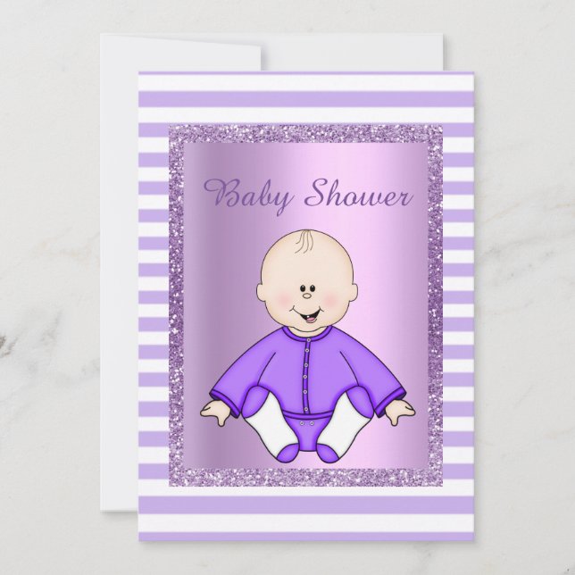 INVITACIÓN BONITO EN DOS TONOS ANGEL BABY SHOWER INVITAR A LI (Anverso)