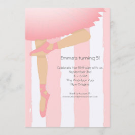 Invitación Bonito en rosa.  Fiesta de cumpleaños de la bailar