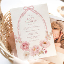 Bonito en rosa Floral Baby Shower