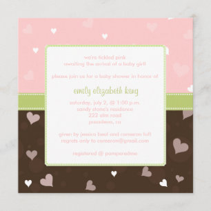 Invitación Bonito en una ducha de bebé rosa