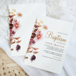 Invitación Bonito Flor silvestre Bouquet Chica Bautismo Flora