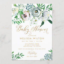 Invitación Bonito Floral Gouache Boho Flor Cut Baby Shower