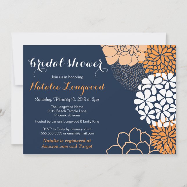 Invitación Bonito florece, bebé o ducha de novia (Anverso)