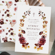 Bonito Flores silvestres Baptismo simple cruzado C