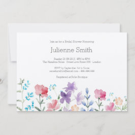 Invitación Bonito Flores Silvestres Hermosa Floral Bridal Sho