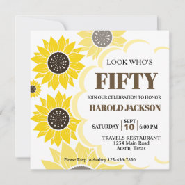 Invitación Bonito girasoles amarillos Cualquier cumpleaños de