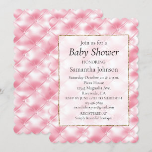 Invitación Bonito Girly Pink Tufts Baby Shower