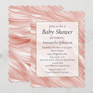 Invitación Bonito Girly Rubor Pink Swirl Baby Shower