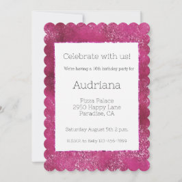 Invitación Bonito Glitzy Purpurina Sparkle 16º cumpleaños