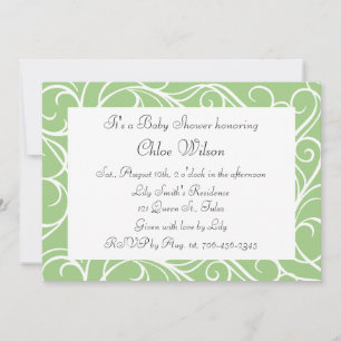 Invitación Bonito Green Swirls