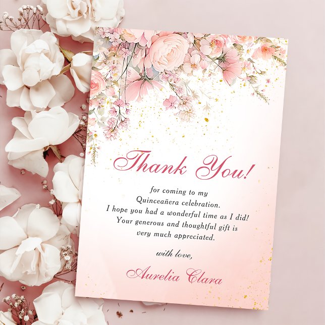 Invitación Bonito Jardín Flores Silvestres Dulce 16 Gracias T (Subido por el creador)