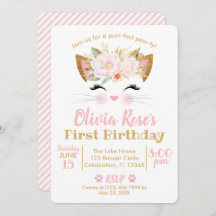 BONITO KITTY Chica Cat Cumpleaños