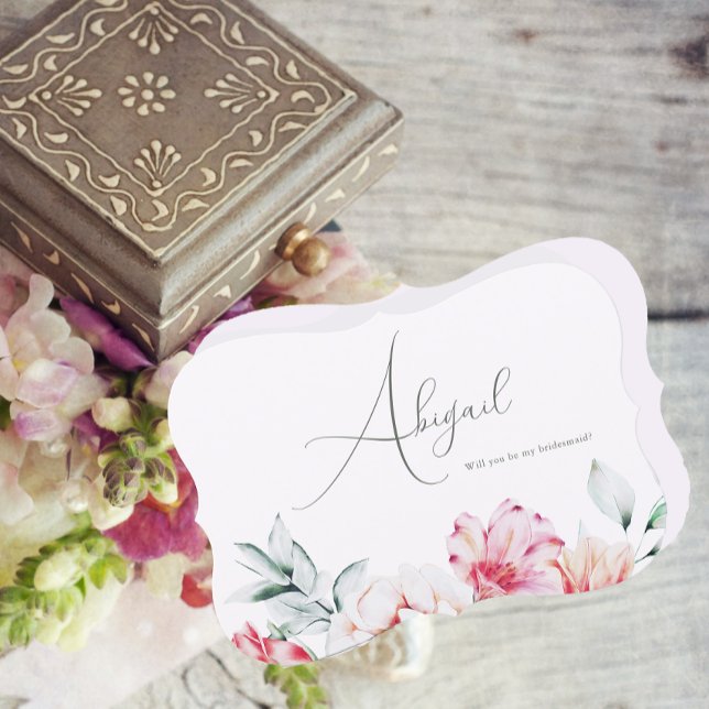 Invitación Bonito Lavender Floral Serás mi dama de honor (Subido por el creador)