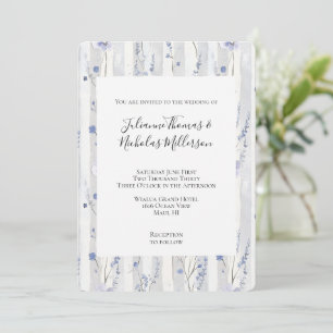 Invitación Bonito Lavender Lilac White Floral Stripes Boda
