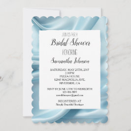 Invitación Bonito Light Blue Faux Satin Brillante