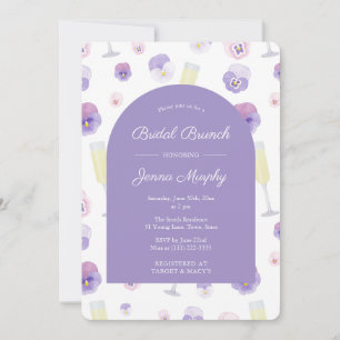Invitación Bonito Lilac Watercolor Floral Bridal Brunch Fiest