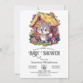 Invitación Bonito Little Wolf Baby Shower Digital