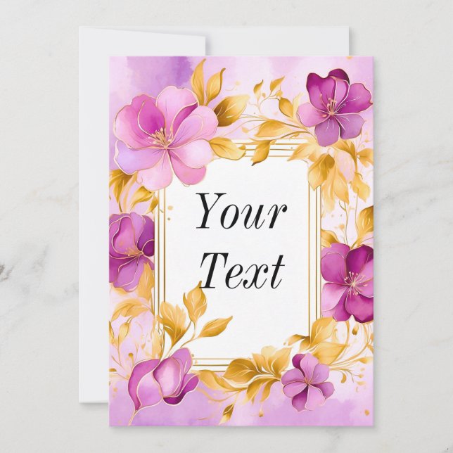 Invitación Bonito Marco Floral (Anverso)