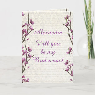 Invitación Bonito mauve blossom serás mi dama de honor