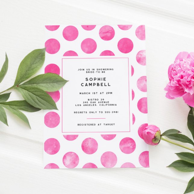 Invitación Bonito moderna en ducha de novias con Punto de Pol (Subido por el creador)