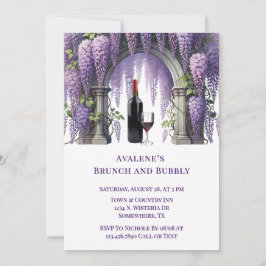 Invitación Bonito Morado Wisteria Arch Brunch y Bubbly