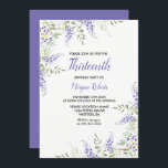 Invitación Bonito Morple Lavender Floral 13th Birthday Invite<br><div class="desc">Bonito Morple Lavender Floral 13th Birthday Invite colección Matching en Niche y Nest Store. Ver nuestra colección en la tienda. Por favor,  envíenos un mensaje para cualquier artículo que no pueda encontrar a continuación. ¡Gracias</div>