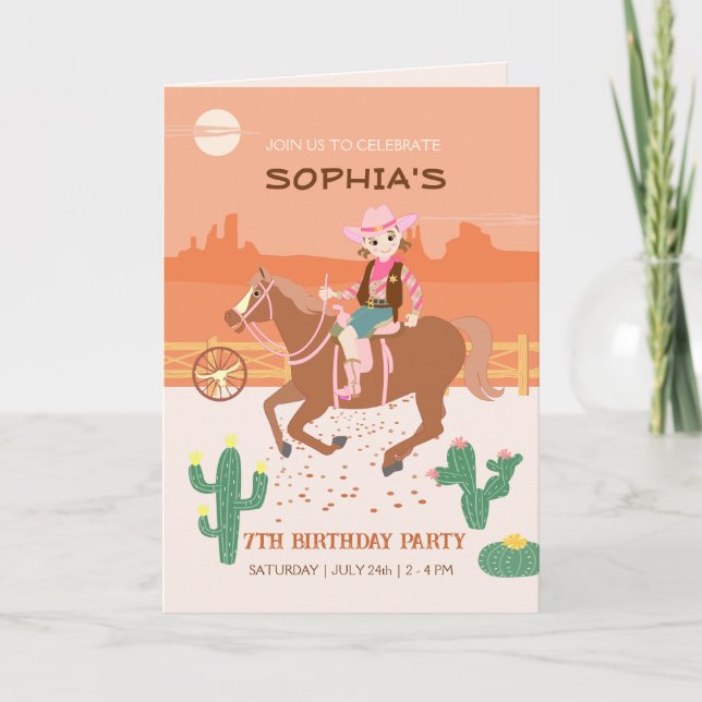 Invitación Bonito Noche y Fiesta de Cumpleaños (Anverso)