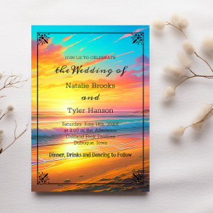 Invitación Bonito Ocean a Sunset Beach Seaside
