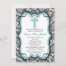 Invitación Bonito Paisley Baptism/Invitación a la Cristiandad