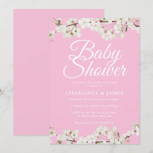 Invitación Bonito Parejas con flores blancas Baby Shower/Spri
