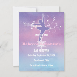 Invitación Bonito Pastel Baile Ballet, bailarina Guardar la f