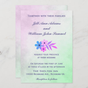 Invitación Bonito Pastel Boda