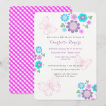 Bonito Pastel Butterflies Floral Posy Baby Shower