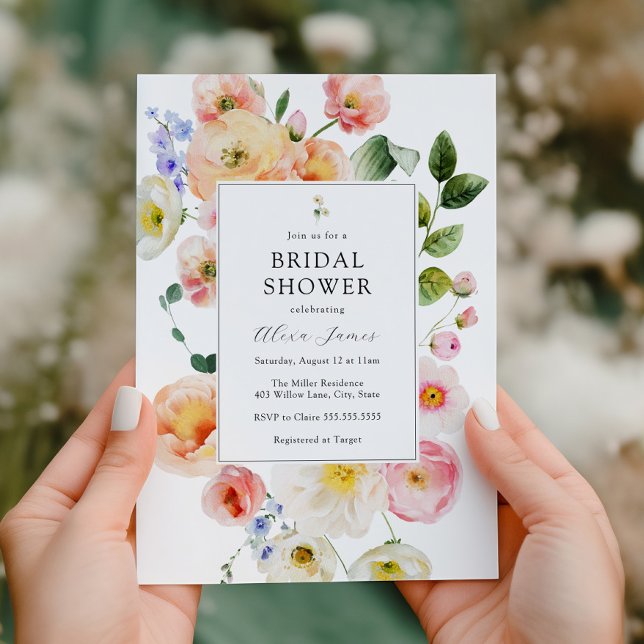 Invitación Bonito Pastel Floral Bridal Shower (Subido por el creador)