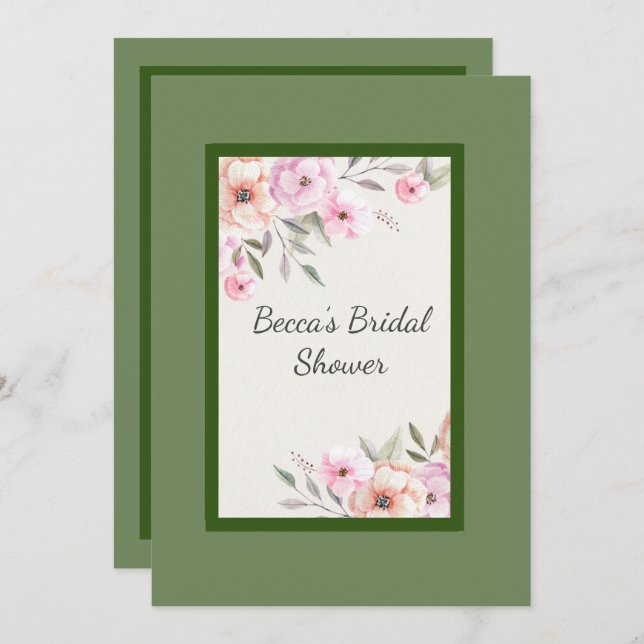 Invitación Bonito Pastel Petals Bridal Shower (Anverso / Reverso)