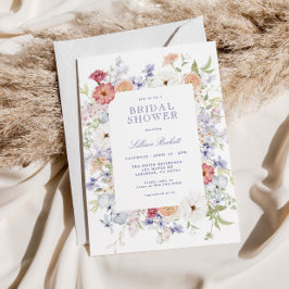 Invitación Bonito Pastel Spring Floral Frame Bridal Shower