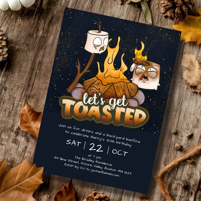 Invitación Bonito patio trasero Vamos a ser tostados cumpleañ (Subido por el creador)