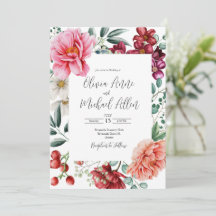 Bonito Peonies Watercolor Floral Boda