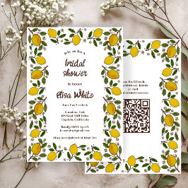 Invitación Bonito PERSONALIZADO Lemons QR Código BRIDAL DUCHA