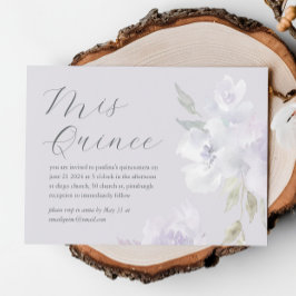 Invitación Bonito Plum Floral 15 años Cumpleaños Quinceañera